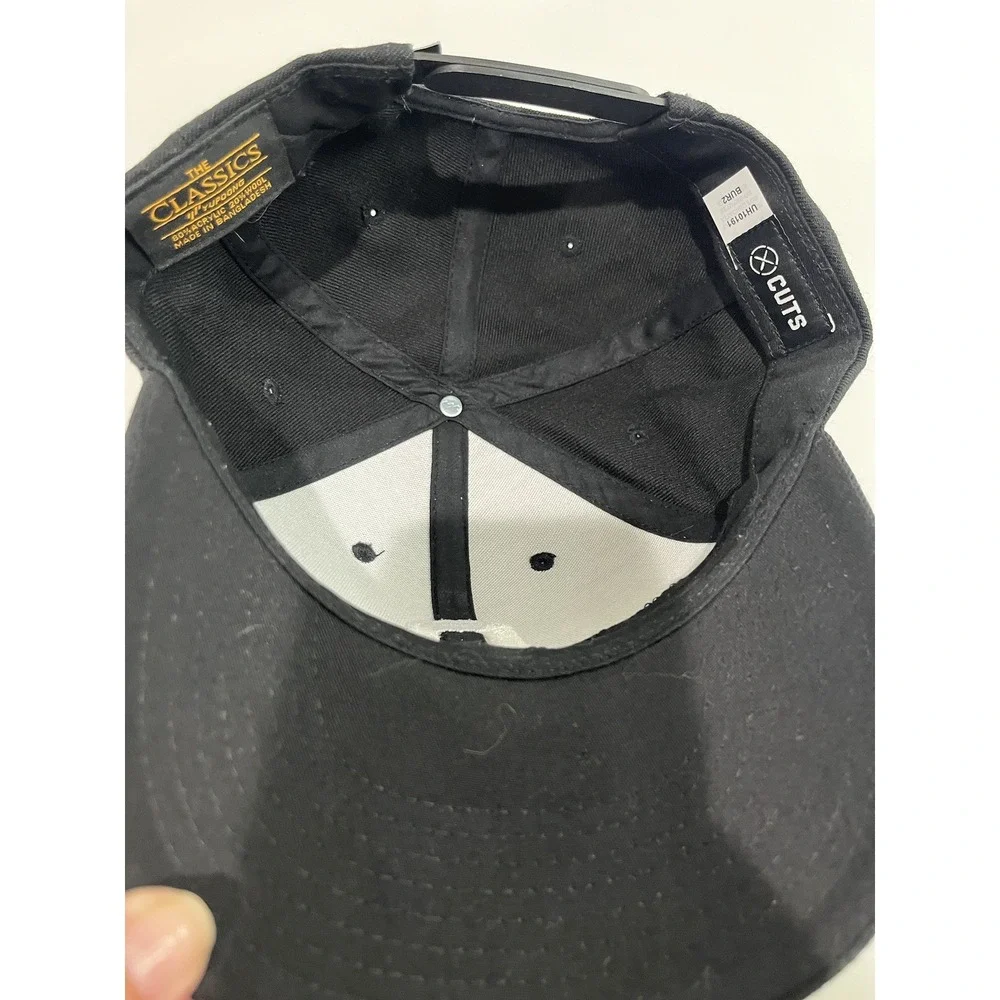 Cuts Snapback Hat Black One Size Adjustable Patch Breathable 6 Panel Casual‎